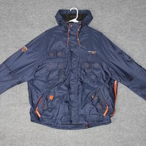 Vintage Triple Five Soul Jacket Mens M Navy Blue Windbreaker Hooded Y2K Soul NYC